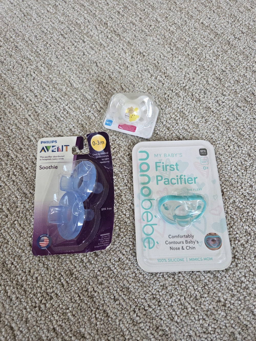 Philips Avent, Nanobébé, and MAM Pacifier Bundle